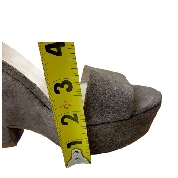 See by Chloe Taupe Suede Platform Chunky Sandals Cuff Ankles Platform Wedges 6 - Picture 8 of 10